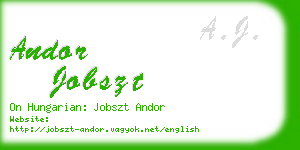 andor jobszt business card